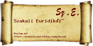Szakali Euridiké névjegykártya